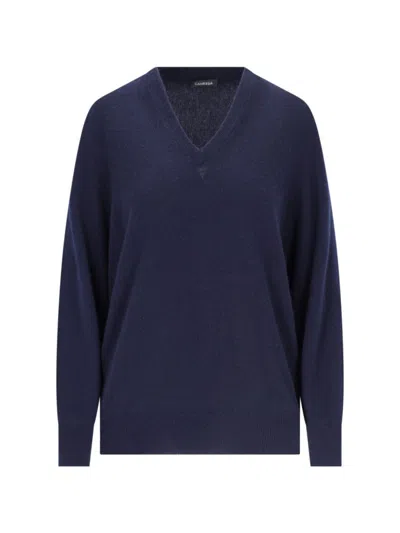 CANESSA V-NECK SWEATER IN BLUE CASHMERE NAVY