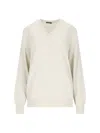 Canessa V-neck Sweater In Cream Cashmere