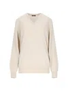 Canessa Destroyed Details Sweater In Cream Cashmere