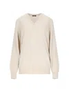 Canessa Destroyed Details Sweater In Cream Cashmere