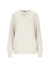 Canessa V-neck Sweater In Cream Cashmere