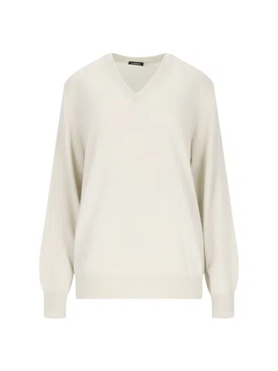 Canessa V-neck Knit Sweater In White