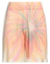 Canessa Handmade Cashmere Kai Shorts With Unique Perforated Knit In Orange
