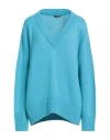 Canessa Woman Sweater Turquoise Size 3 Cashmere In Blue