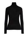 Canessa Woman Turtleneck Black Size 2 Cashmere, Silk In Black