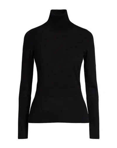 Canessa Woman Turtleneck Black Size 2 Cashmere, Silk