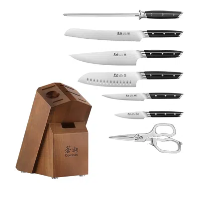 Cangshan Cagshan Akka Series 8 Piece Knife Set & Block In Brown
