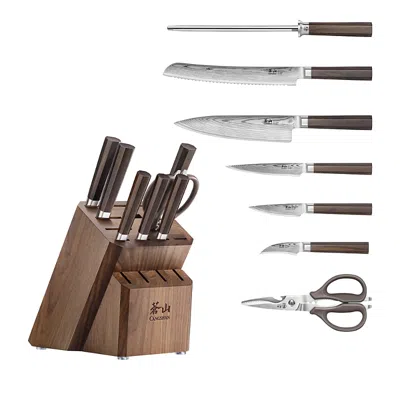 Cangshan Cagshan Maya 8 Piece Knife Block Set In Brown