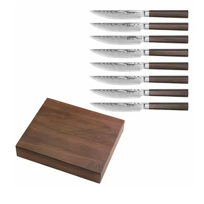 Cangshan Cagshan Maya 8 Piece Steak Set In Brown