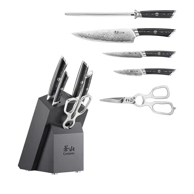 Cangshan Canshan Kuro 6 Piece Knife & Block Set In Gray