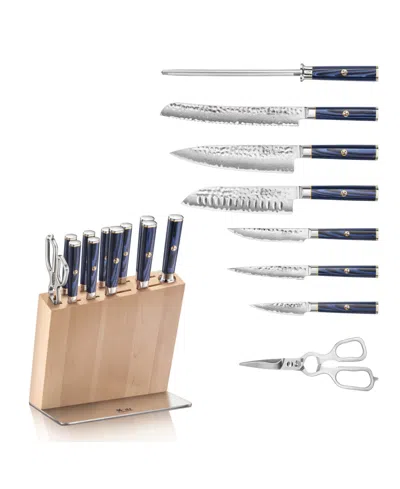 Cangshan Kita Series Steel 12-pc. Knife Block Set In Blue