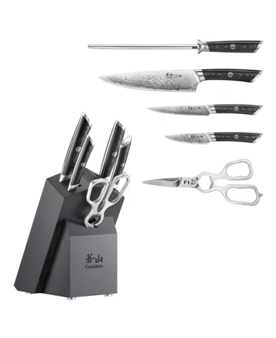 Cangshan Kuro Series Steel 6-pc. Knife Set In Black