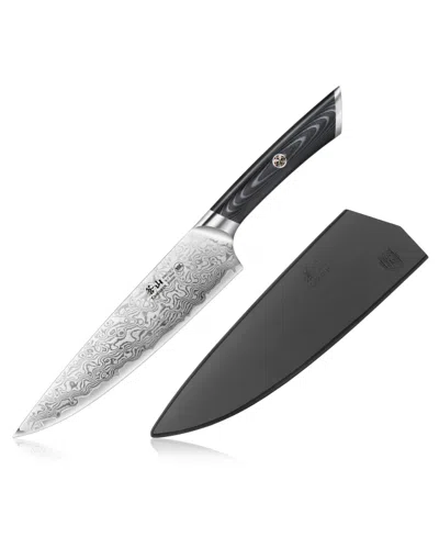 Cangshan Kuro Series Steel 8" Chef's Knife With Sheath In Black