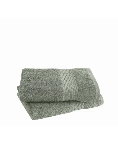 Cannon Cotton-blend Bath Towels, Set Of 2 In Green