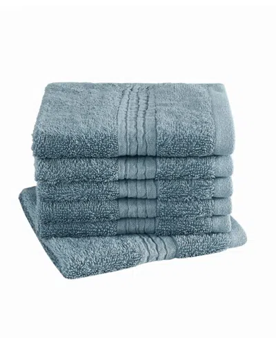 Cannon Cotton-blend Wash Towels, Set Of 6 In Blue