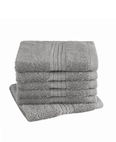 Cannon Cotton-blend Wash Towels, Set Of 6 In Gray
