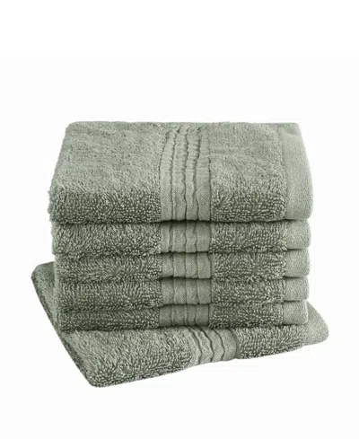 Cannon Cotton-blend Wash Towels, Set Of 6 In Green