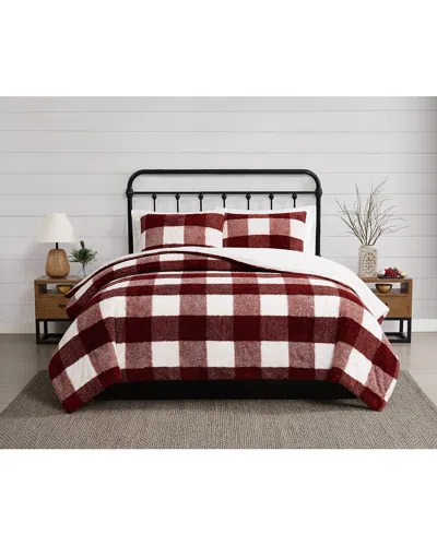 Cannon Cozy Buffalo Check Comforter Set In Brown