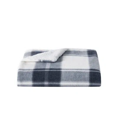 Cannon Cozy Teddy Throw Blanket In Blue,cream