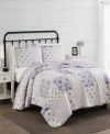 Cannon Elissa Patchwork 2 Piece Quilt Set, Twin In Purple