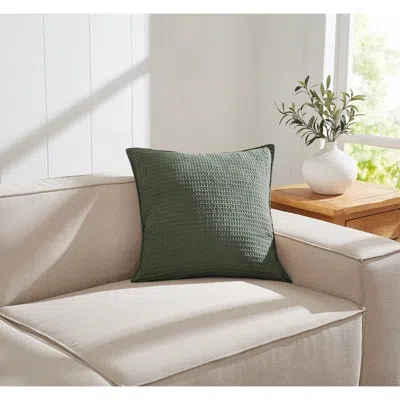 Cannon Heritage Cotton Waffle Decorative Pillow In Green