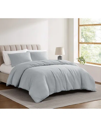 Cannon Heritage Cotton Waffle Duvet Set In Blue