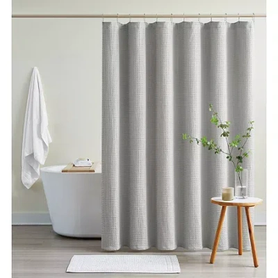 Cannon Heritage Cotton Waffle Shower Curtain In Gray