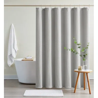 Cannon Heritage Cotton Waffle Shower Curtain In Grey