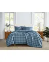 Cannon Luka Grid Duvet Cover Set In Blue