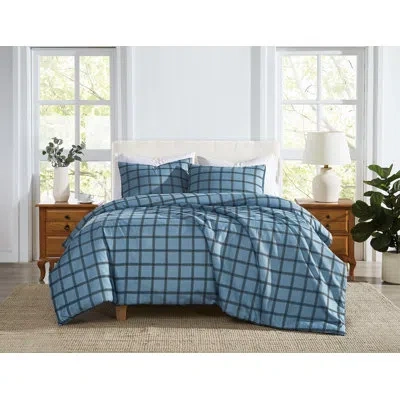 Cannon Luka Grid Duvet Set In Blue