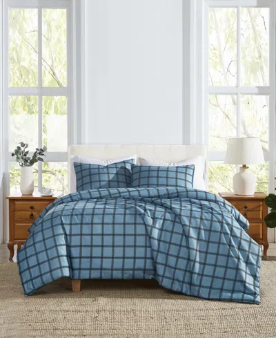 Cannon Luka Grid Plaid 3-piece Duvet Cover Set, King In Blue
