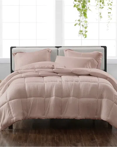 Cannon Solid Blush 3pc Comforter Set In Brown