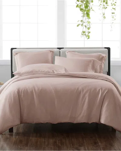 CANNON CANNON SOLID BLUSH 3PC DUVET COVER SET