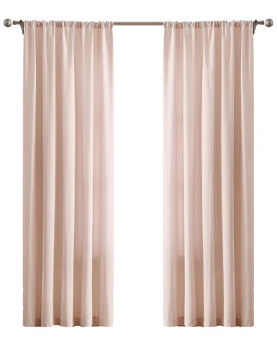 Cannon Solid Cotton Percale Window Curtain Pair In Pink