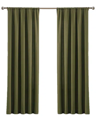 CANNON CANNON SOLID COTTON PERCALE WINDOW CURTAIN PAIR