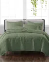 Cannon Solid Green 3pc Quilt Set In Green
