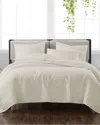 Cannon Solid Ivory 3pc Quilt Set In Ivory