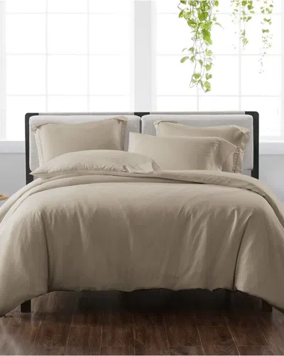 Cannon Solid Khaki 3pc Duvet Cover Set In Neutral