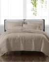 Cannon Solid Khaki 3pc Quilt Set In Khaki