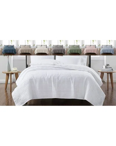 Cannon Solid Mushroom Quilt Set In White