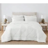 Cannon Solid Oversized Percale 3 Piece Comforter Set In White