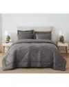 Cannon Solid Oversized Percale 3pc Comforter Set In Gray