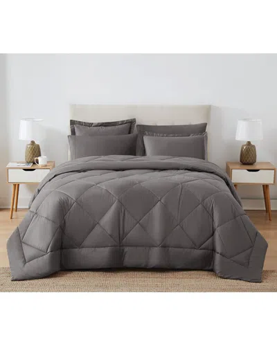 Cannon Solid Oversized Percale 3pc Comforter Set In Gray
