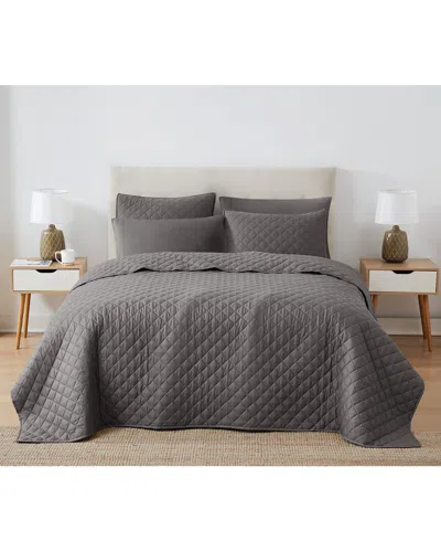 Cannon Solid Oversized Percale 3pc Quilt Set
