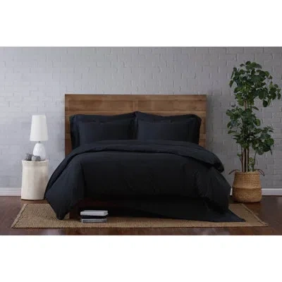 Cannon Solid Percale Duvet Sets In Black