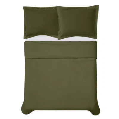 Cannon Solid Percale Duvet Sets In Green