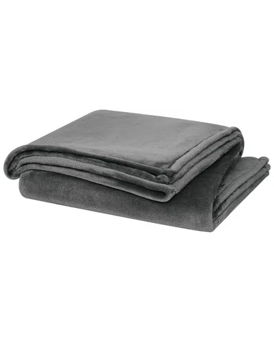 Cannon Solid Plush Grey Throw