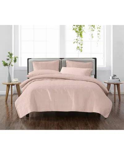 Cannon Solid Quilt Set In Pink