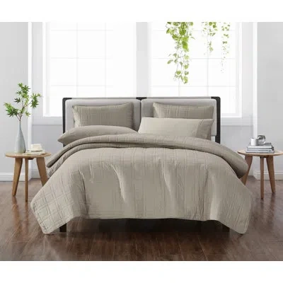 Cannon Solid Quilt Set In Brown