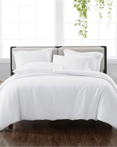 CANNON CANNON SOLID WHITE 3PC DUVET COVER SET